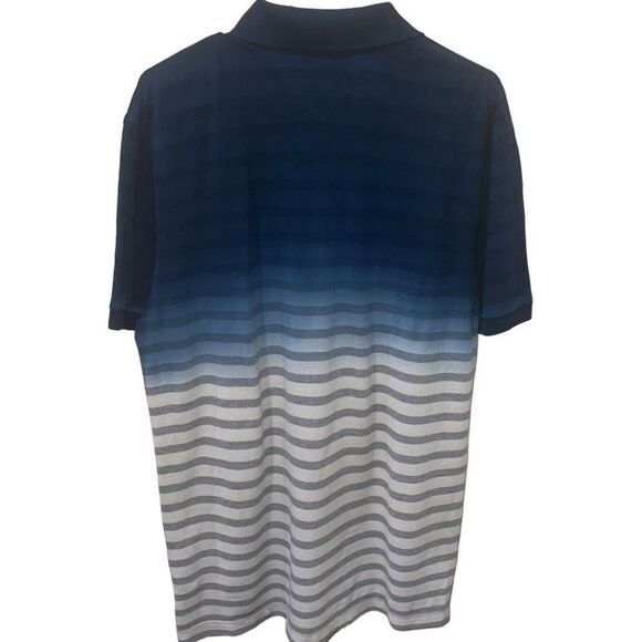 Tommy Hilfiger Navy Ombré Striped Polo - Size Large‎ - Picture 2 of 8